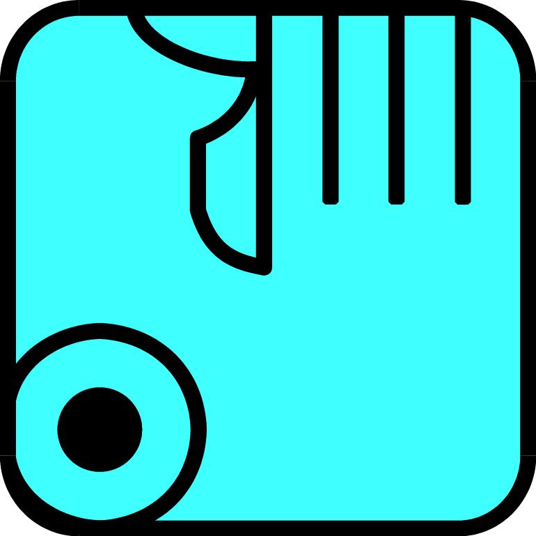 Blaue Hand-Symbol